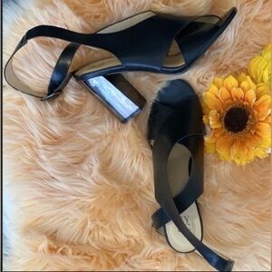 Block Heels Mirrored Smoke Crossover Sandals By NY & Company Size 8